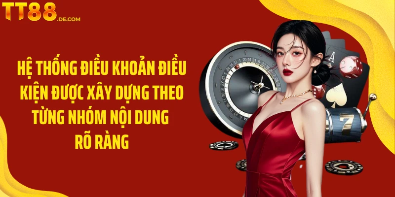 Hệ thống Điều Khoản Điều Kiện được xây dựng theo từng nhóm nội dung rõ ràng